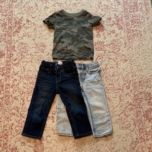 Cat & Jack Kids Shirt and 2 Pairs of Kids Old Navy Jeans! 2T